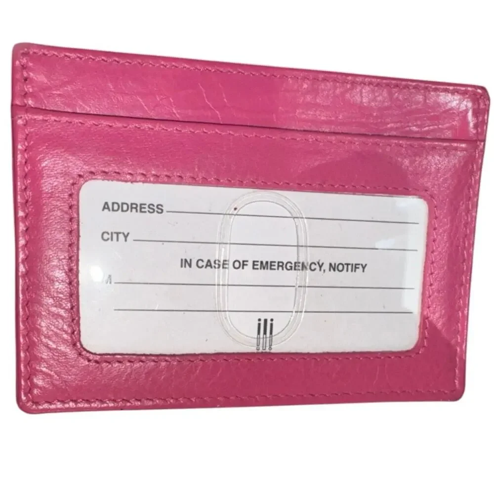 Leather Coin Holder Pouch with Key Ring in Barbiecore Pink, New without Tag